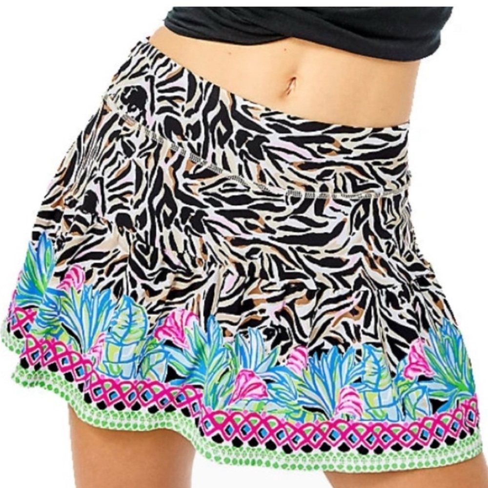 Lilly Pulitzer Zebra Print Skort with Floral Accents